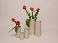 Vasen, 16, 9, 13, 26 und 22 cm (2)